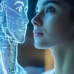 An AI and a Human looking at each other